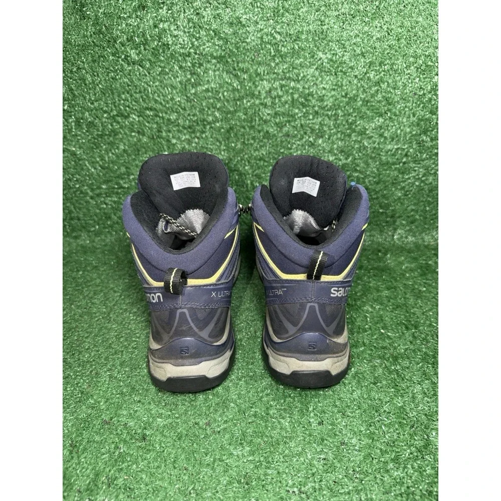 Salomon X Ultra 3 Gore Tex Women Size 8.5 Blue Hiking Trail Boots Hi Top Sneaker